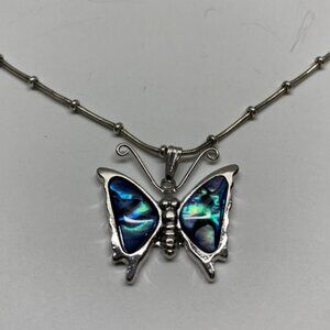 Stainless Steel Blue Butterfly Necklace